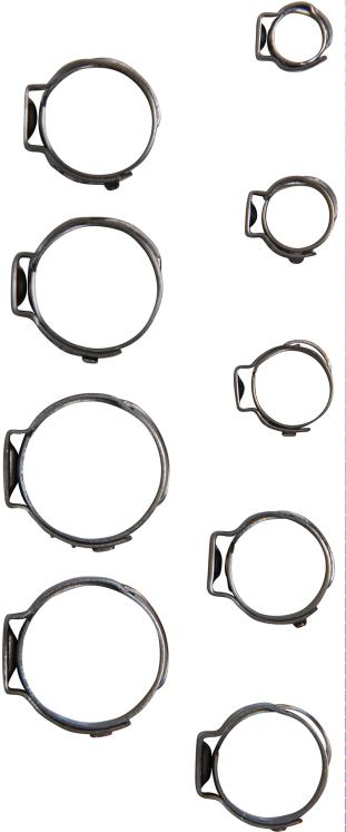 Assortiment de colliers de tuyau à revêtement en acier inoxydable | Ø 5,8 - 21 mm | 170 pièces