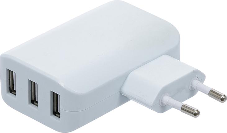 Chargeur USB universel | 3 ports USB | total maxi. 3,4 A, maxi. 2,4 A / USB | 110 - 240 V
