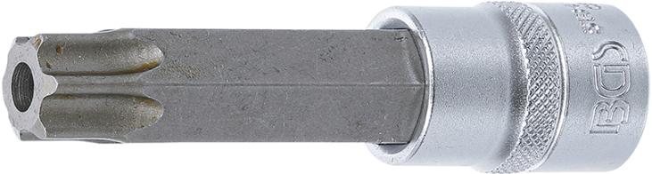 Douille à embouts | longueur 100 mm | 1/2 | profil T (pour Torx) avec perçage T80