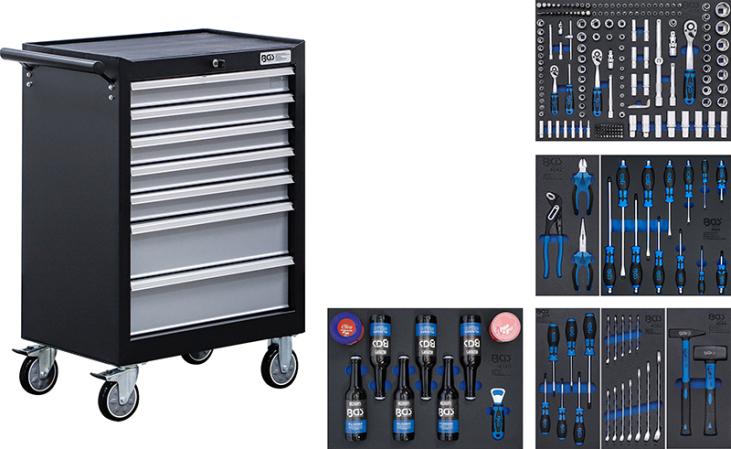 Servante d'atelier | 7 tiroirs | avec 227 outils